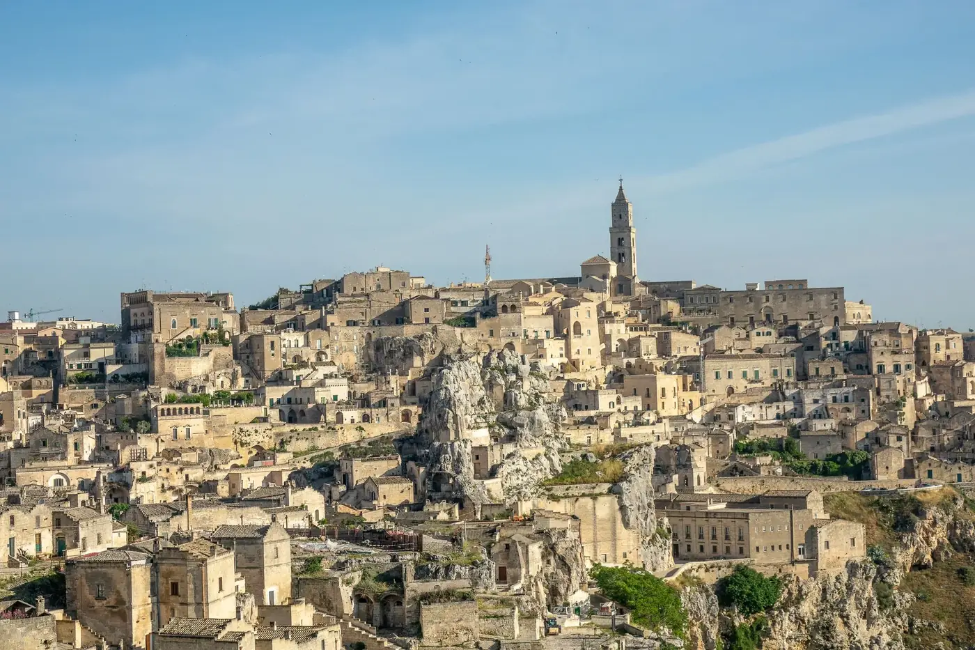 Panoramic view of Matera's ancient architecture, showcasing Italy's historic charm.